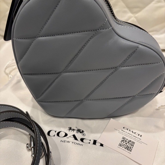Coach Quilted Heart Bag Gray - Picture 2 of 6